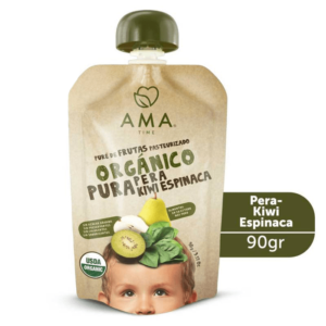 Puré Pera, Kiwi y Espinaca (90g) AMA