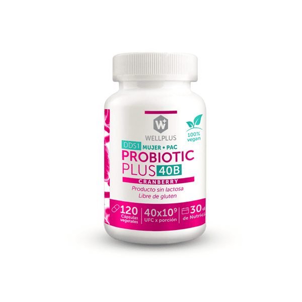 Probiótico mujer 40 billones cranberry (120cap) Wellplus